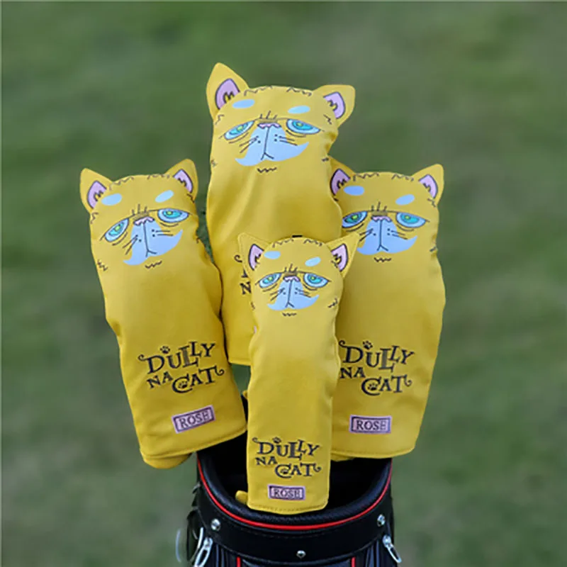 

Чехлы для головы для гольфа, милые животные, кошки для водителя, 460CC, Fairway, гибридные мягкие Аксессуары для гольфа, защита от царапин, водонепроницаемые