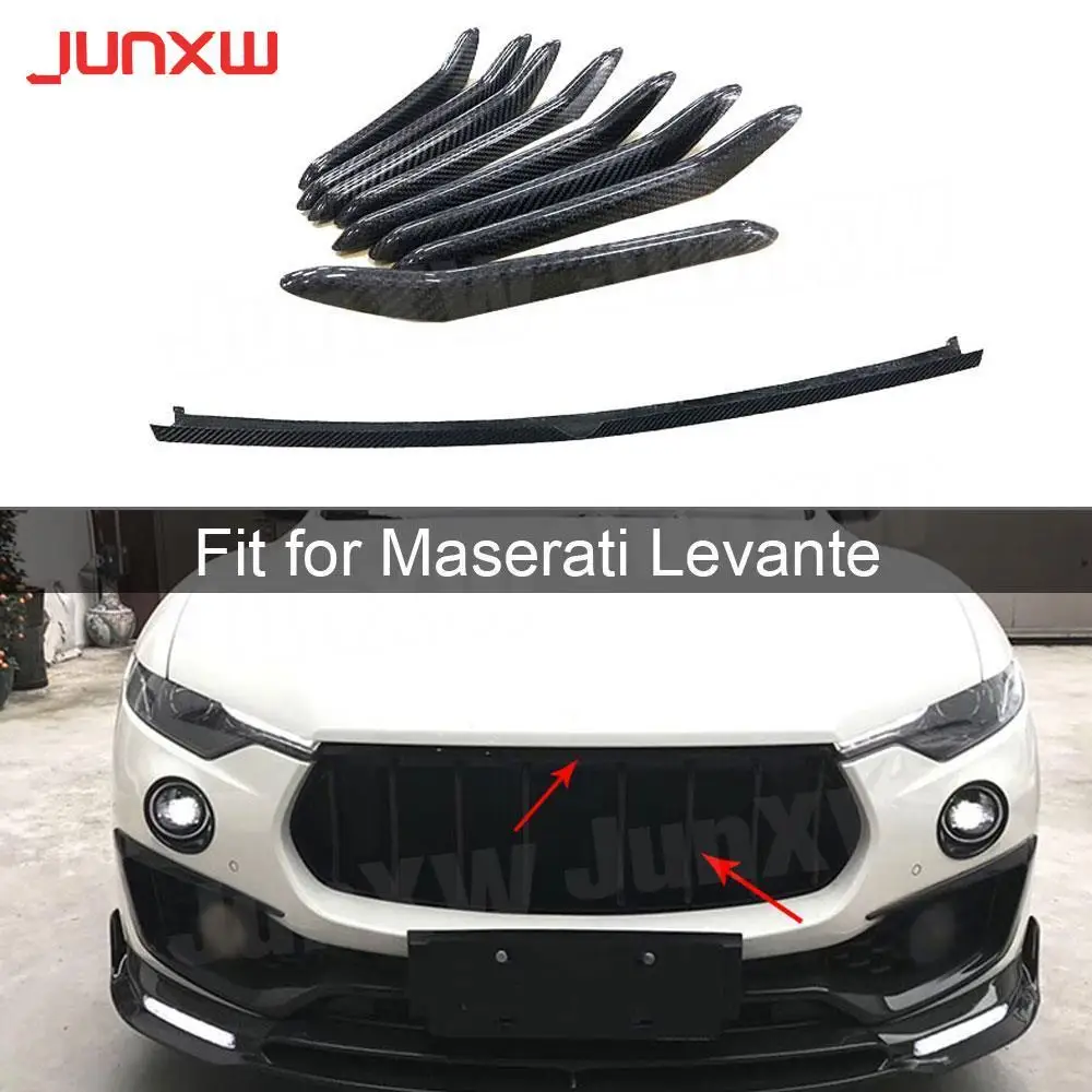 Передняя решетка из углеродного волокна декоративная рамка для Maserati Levante 2016-2019 9