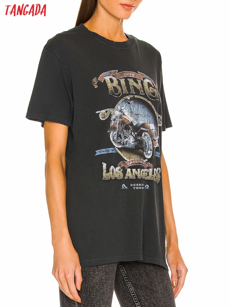 

Футболка женская оверсайз из хлопка, с коротким рукавом и круглым вырезом