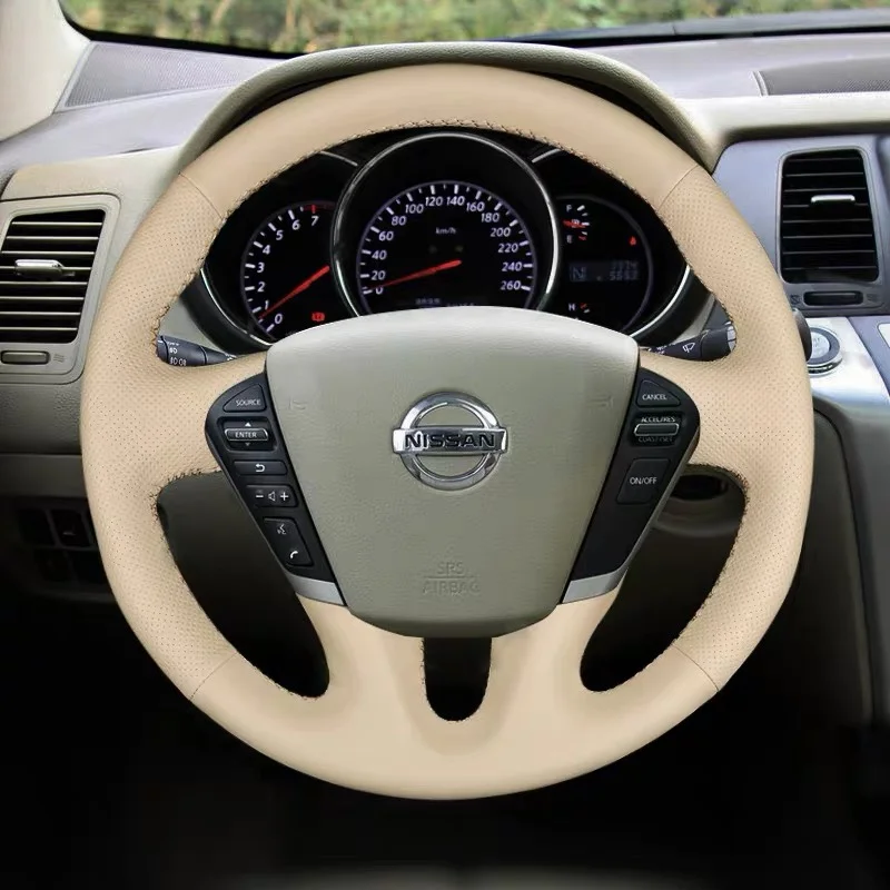 

DIY Hand Sewn Leather Steering Wheel Cover Suitable for Nissan 2011-2013 Old Tianlai New Xiaoke