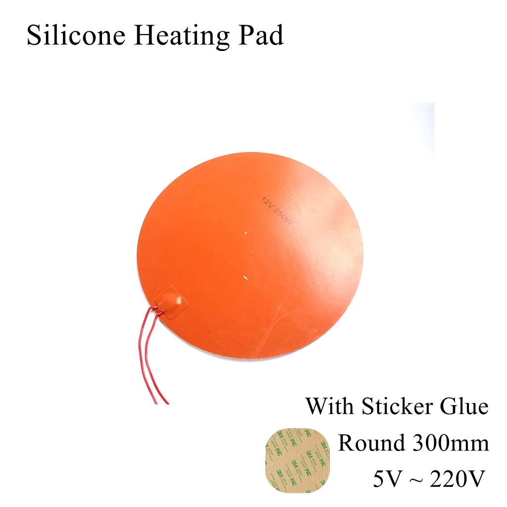 

Силиконовая резиновая нагревательная Подушка, круглая 300 мм, 12 В, 110 В, 220 В, Нагреватель полосы, термоковрик, пластина, водонепроницаемый клей...
