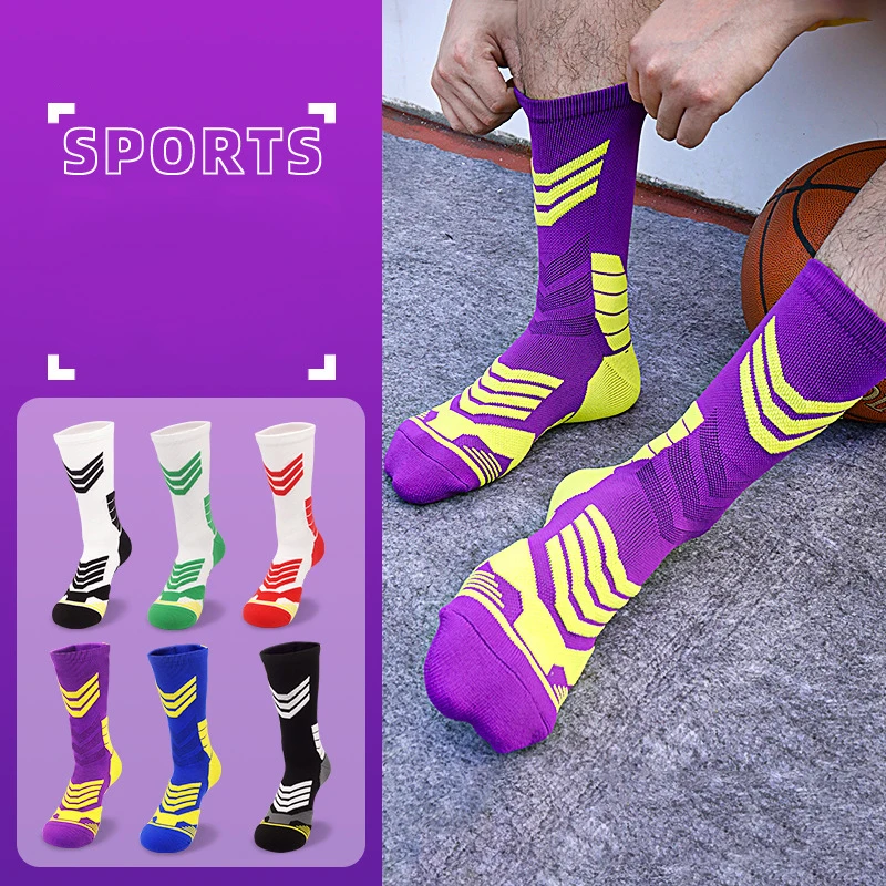 Basketball High Utility Elite Basketball Socks Sweat-absorbing Towel Sole Socks Non slip Cone Training Socks Football Socks Men