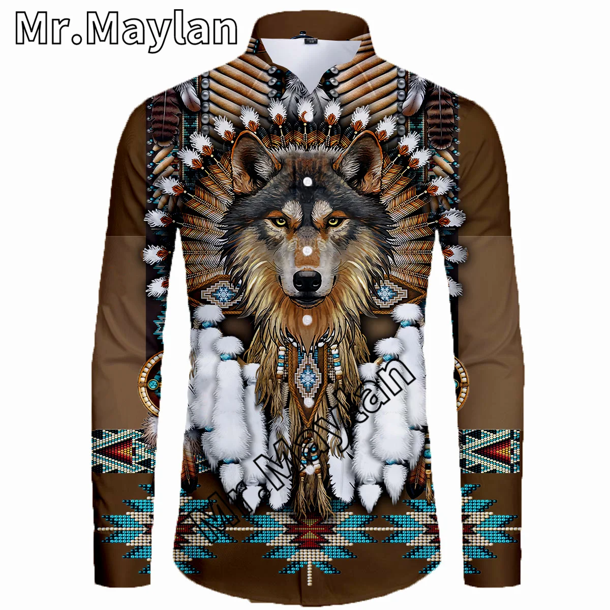 

Native Wolf 3D Vintage Shirt Men Hawaiian Shirt Spring Long Sleeve Shirt Men Shirts 2023 Oversized 5XL Shirt Camisas Masculinas