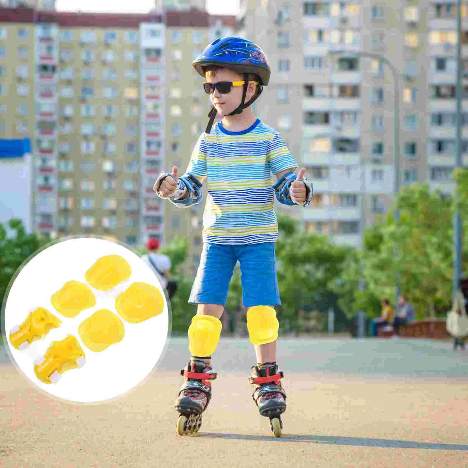 

1 Set of 6PCS Kids Skateboard Gear Knee Pads Elbow Pads Wrist Guards For Skateboard Rollerblading Skating Cycling Biking (