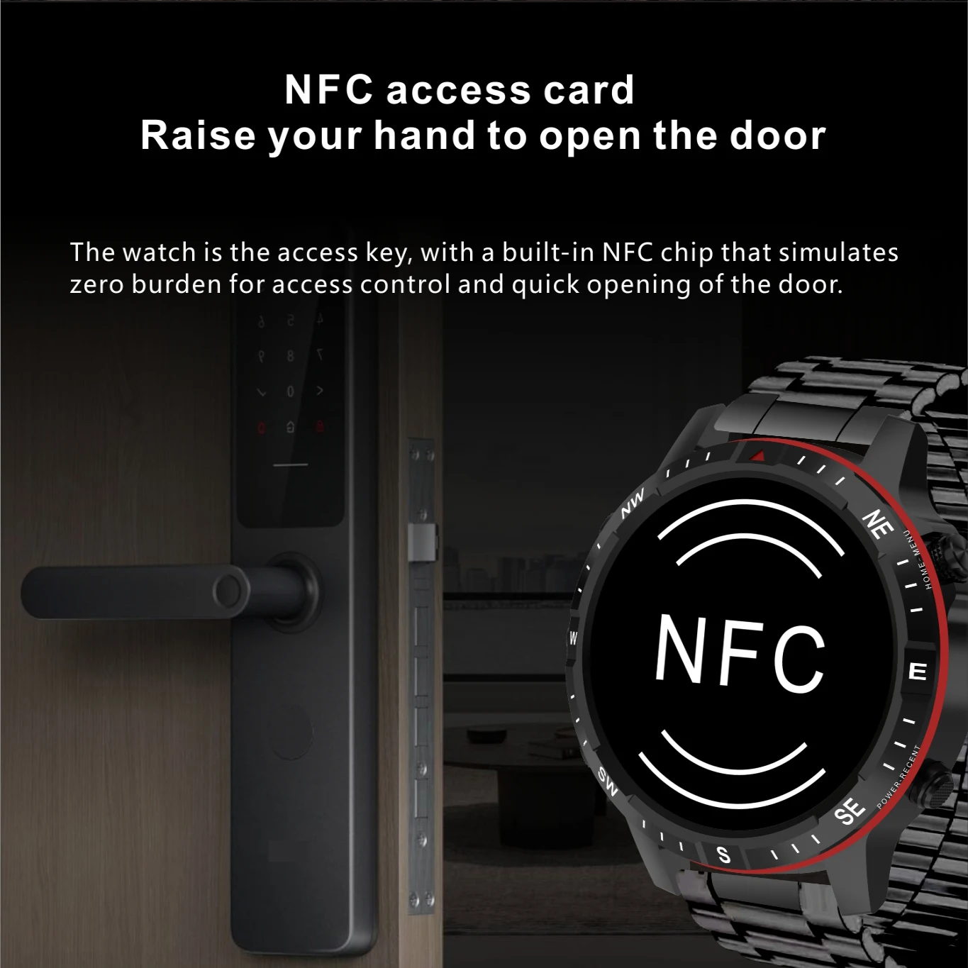 Спорт на открытом воздухе для мужчин 1 62 "Смарт-часы Компас Карта NFC Голосовой