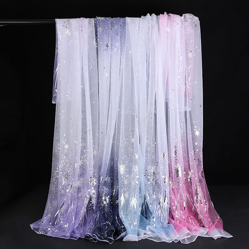 Платье принцессы из сетчатой ткани с градиентом в виде снежинки