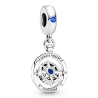 original moments spinning compass dangle beads charm fit pandora women 925 sterling silver europe bracelet bangle diy jewelry