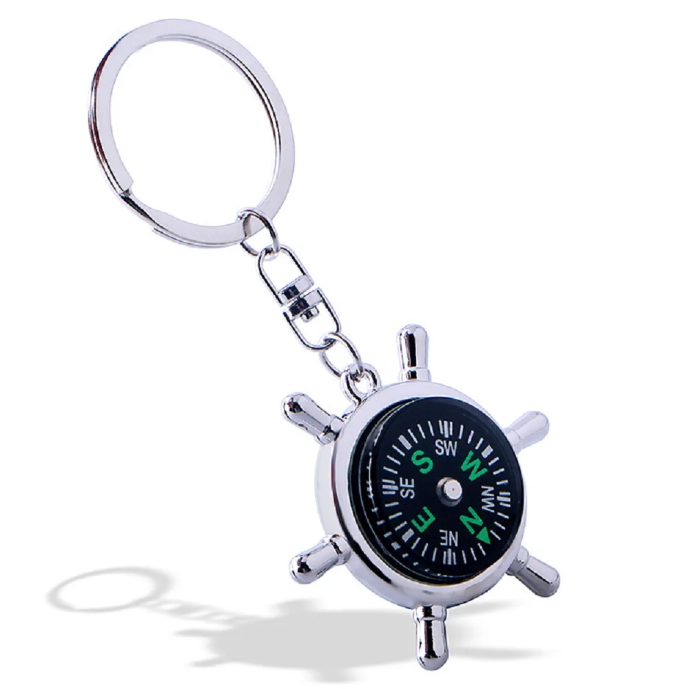 

Creative Rudder Metal Compass Key Chain Personalized Car Car Keychain Outdoor Gadget Mini Compass Pendant Gift