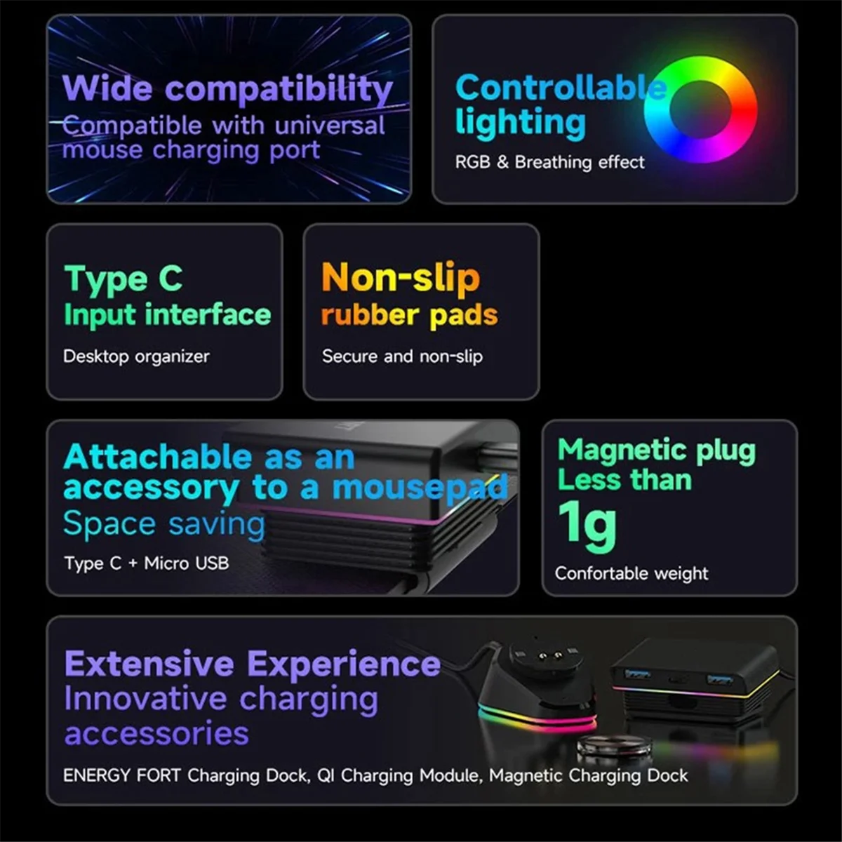 Магнитная зарядная док-станция для мыши Logitech G PRO X SUPERLIGHT 2 GPW 3 G705 MX Master 3S/3 VGN F1