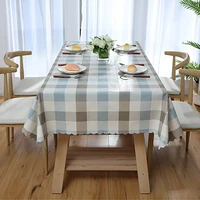 blue plaid printed tablecloth plastic pvc waterproof oilproof fabric table cloth coffee table for living room kitchen cover mat