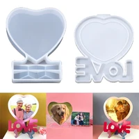 love heart photo frame silicone mold square epoxy resin silicone decorative mould for diy epoxy resin home decoration crafts