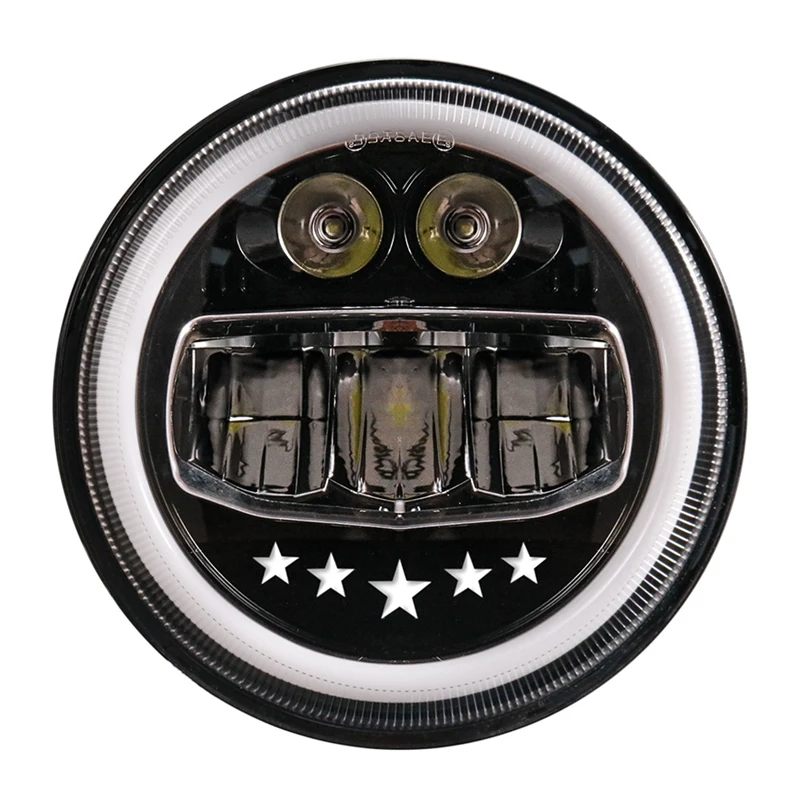 

7 Inch LED Headlight 49W 32W Hi/Low Beam Round 7 Inch Headlights Halo Ring Amber Angel Eye For Motorcycle Headlight 12V