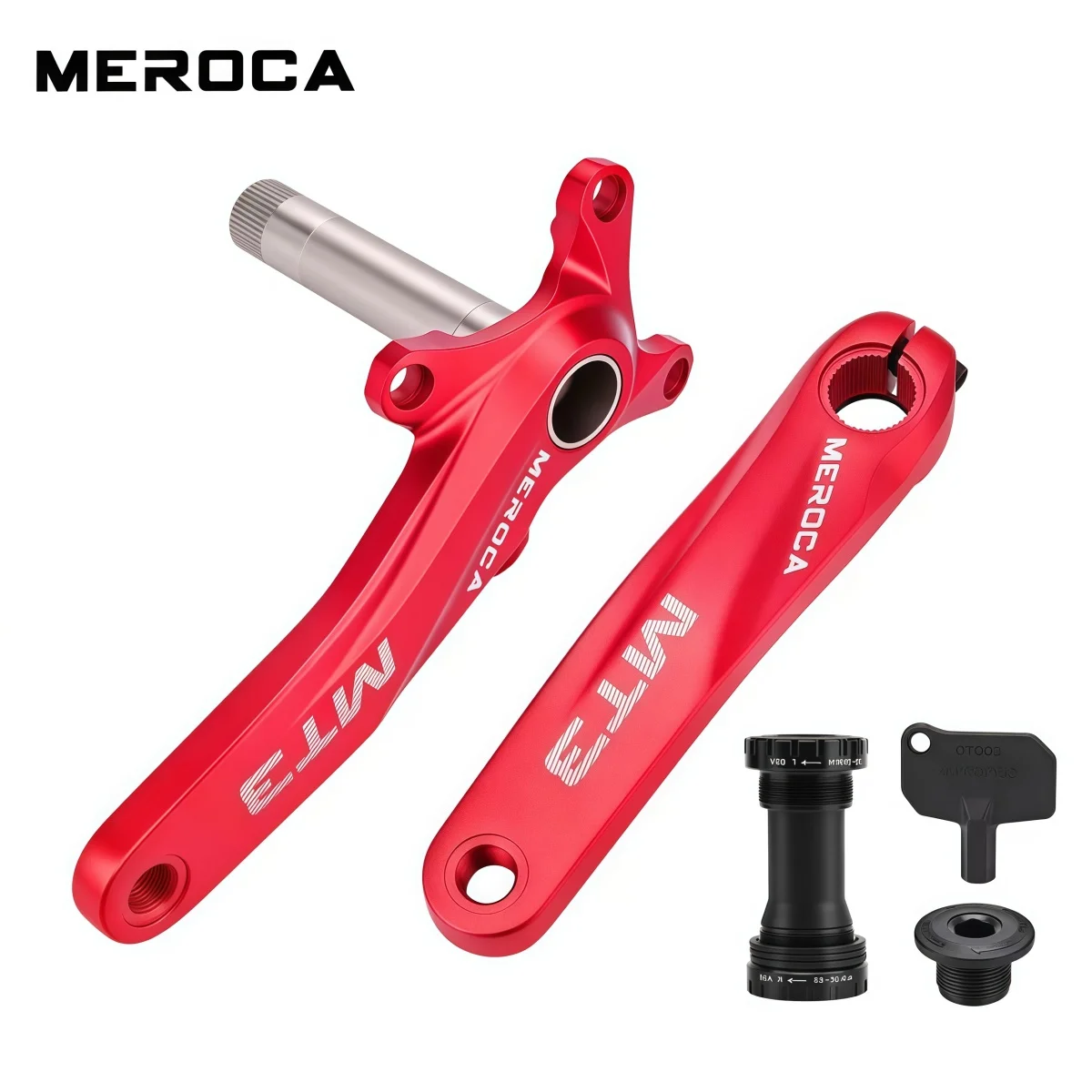 Фото MEROCA MT-3 170 мм шатун, интегрированный шатунный блок 130BCD для горного велосипеда, 8-12 скоростей + цепная звезда с узкими и широкими зубьями 32/34/36/38/40/42 т. №4