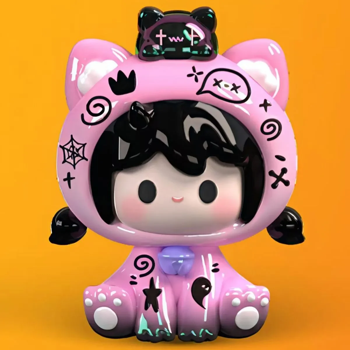 Фото Uutoy Happy Halloween Series Mini Blind Box: Оригинальная коллекционная фигурка милого кота-талисмана, игрушка, украшение для дома и рабочего стола, подарок №1