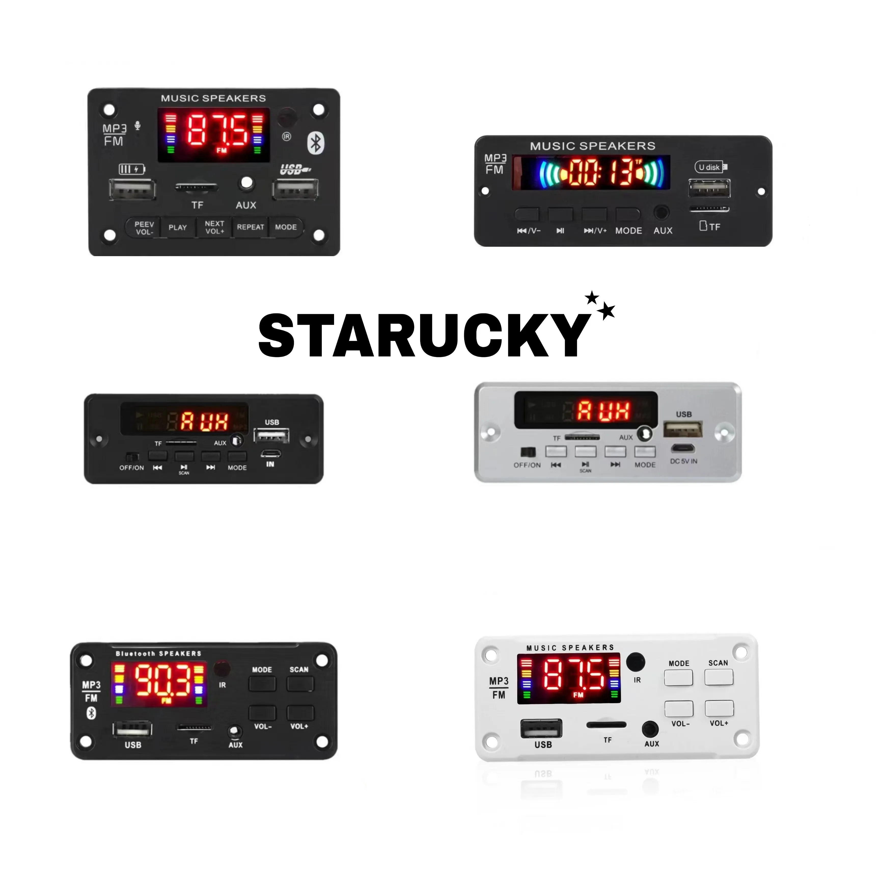 2*3W/20W/25W/40W MP3 Decoder Board 80W BLUETOOTH 5.0 Power Amplifier with Call Recording Wireless USB/TF/LINE IN/FM |