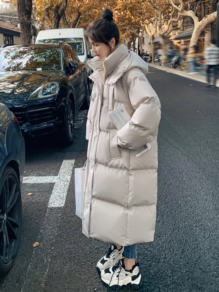 Winter 2022 New Long-style Down Cotton Dress Korean Version Of The Large Size Of The Korean Fashion Jacket Jacket Winter Heat