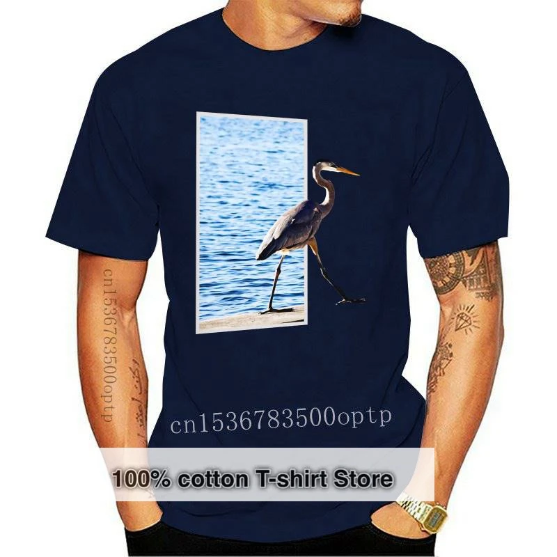 

New Heron T-Shirt Classic Cute 100 Cotton T Shirt Print Short-Sleeve Tshirt Men Oversized