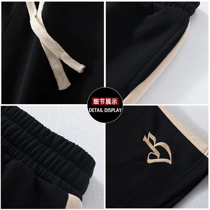 American basketball shorts, men's summer loose fitting sports capris, unisex trendy high street casual pants