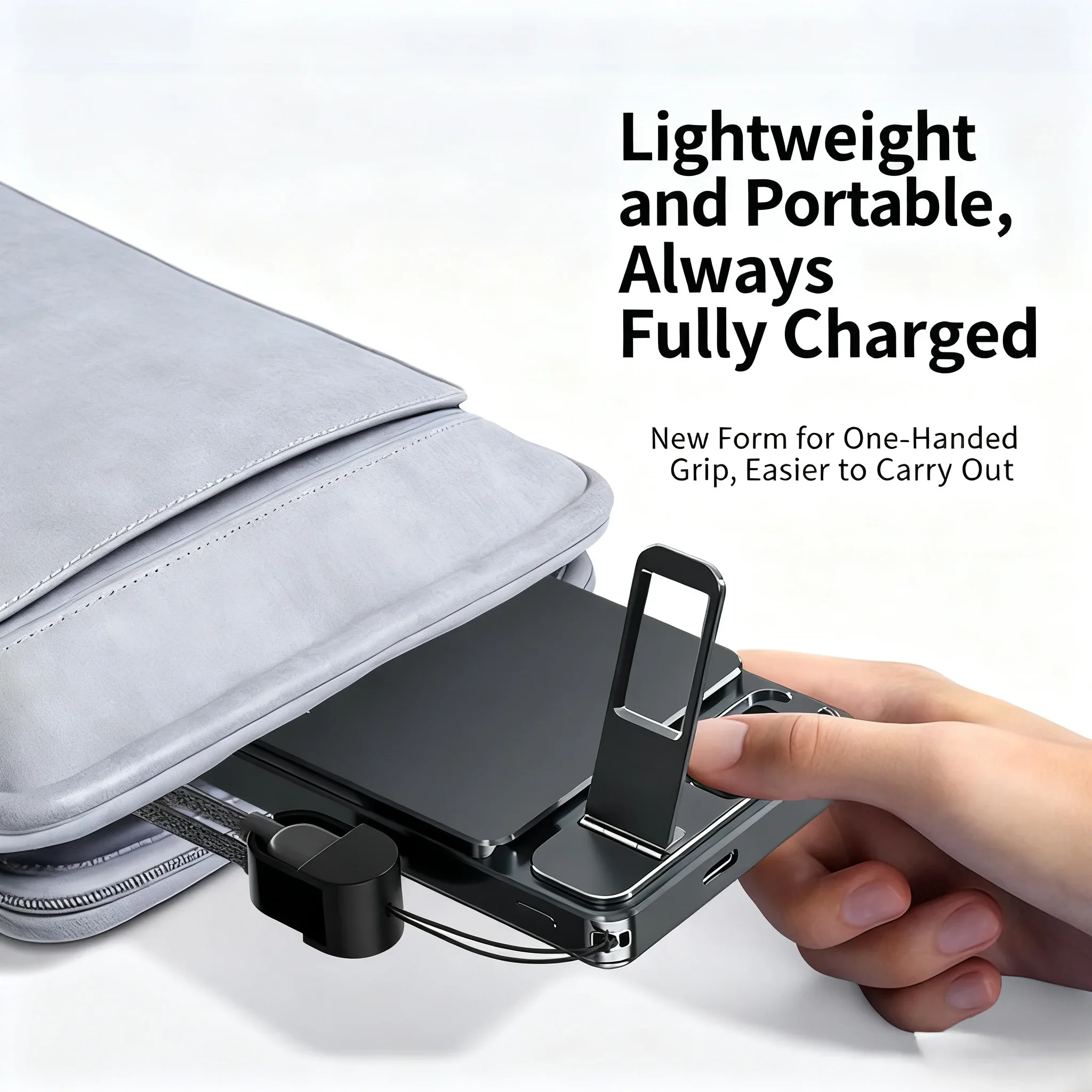 Фото Портативное дорожное зарядное устройство с держателем для телефона Powerbank для Magsafe iPhone AirPods Pro, беспроводное зарядное устройство, внешний аккумулятор, аккумуляторы №5