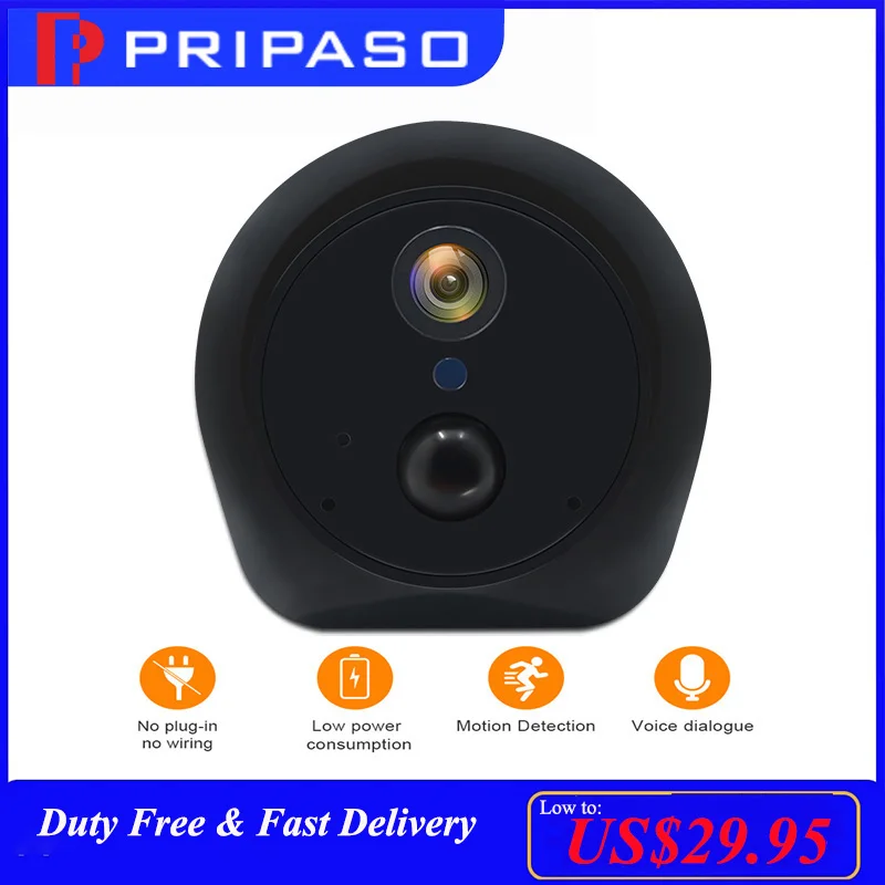 

Low Power Wifi Camera HD 1080P Mini IP Rechargeable Security Cam HD1080P Alarm Small Video PIR Wireless Camera for Indoor Home