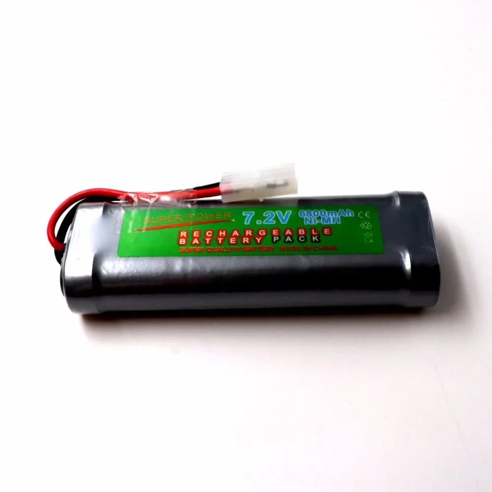 

100% 6800mAh 7.2v NiMh RC Toy Battery Flat Racing car replacement battery for RC Airplane Helicopter Boat,With Tamiya Connectors