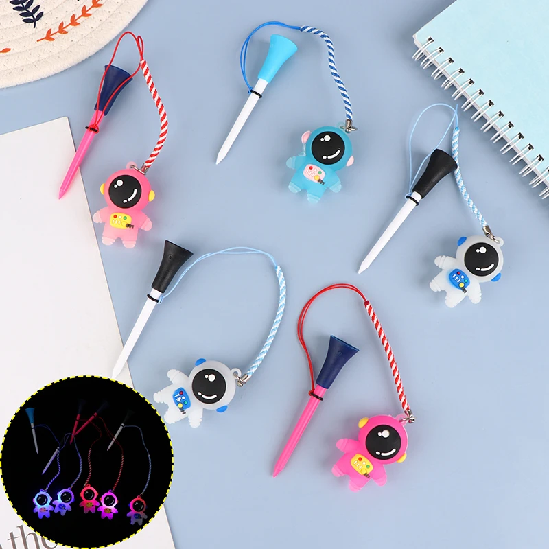 

1PC LED Golf Tee Golf Rubber Band Glitter Tee Cartoon Pattern With Rope Anti-lost Golf Tees Night Sports