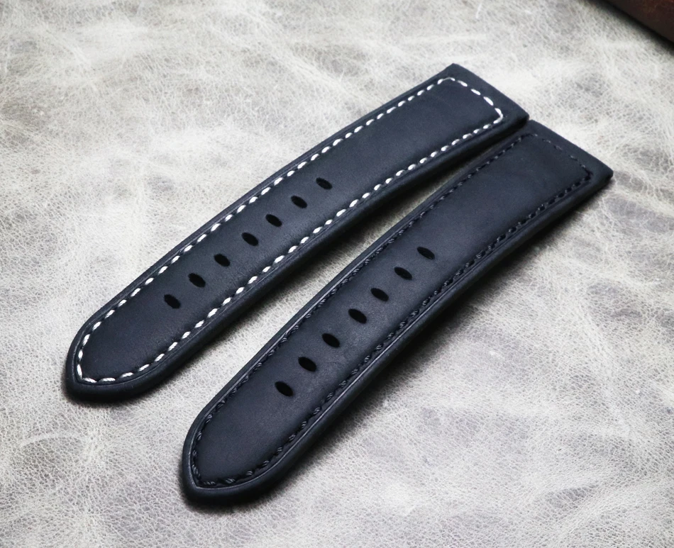 

New Handmade coffee watch band 20mm 21mm 24mm 22mm crazy horse leather strap custom Bracelet retro Wristband watch accessories