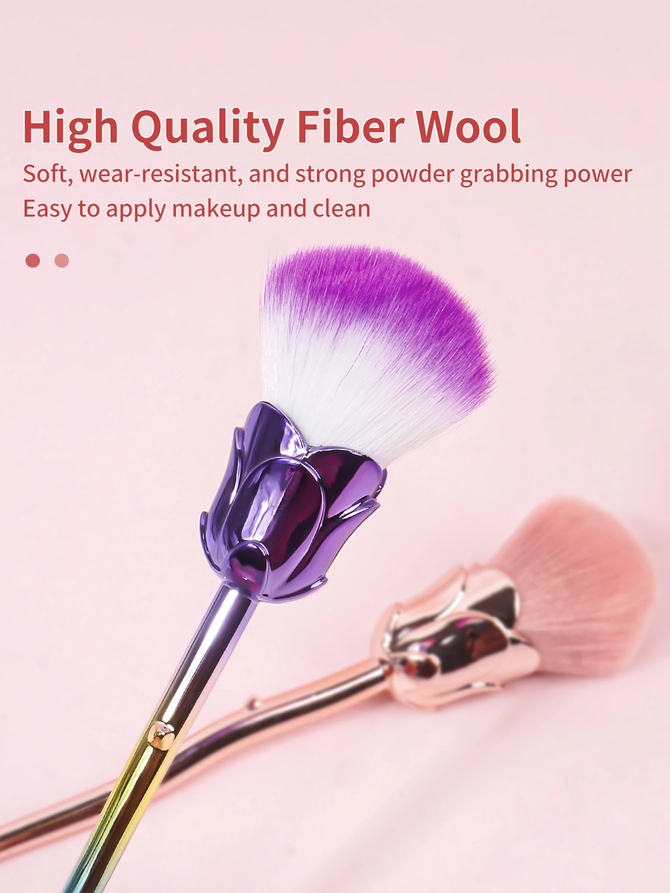 1 Шт. Портативная Розовая Кисть Для Макияжа Пудры Румян Бронзаторов Мягкой Щетины
