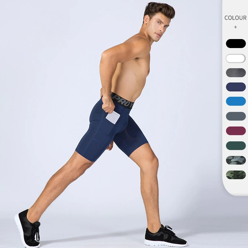 

Men Bodybuilding Shorts Sports Fitness Pants Workout Tights Gym Running Training Bottoming Shorts Male Compression Leggings