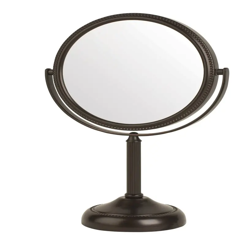 

Tabletop Makeup Mirror - Makeup Mirror with 10X Magnification & Swivel Design - Portable 6-Inch Diameter Mirror in Bronze Finish