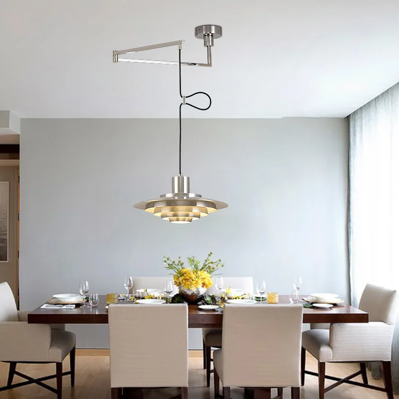 

Nordic Designer UFO Lamp Folding Bar Lamp Removable Bauhaus Restaurant Chandelier Metal Pendant Lighting Fixture