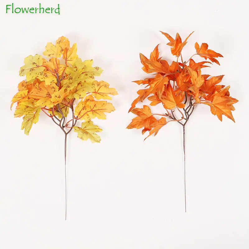

Autumn Fall Leaves with Stem Artificial Maple Leaves for Home Kitchen Thanksgiving Autumns Festival Indoor Outdoor Decoration