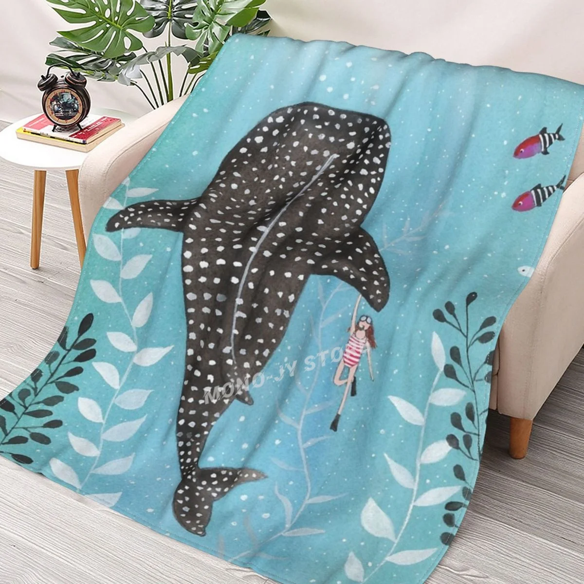 

Whale Shark! Throw Blanket Sherpa Blanket Bedding soft Blankets
