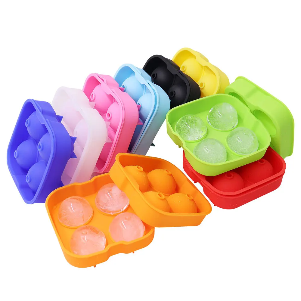 

Four-hole Silicone Ball, Round 4-hole Ice Ball, Creative Ice Film Box, Silicone Tray Supplies