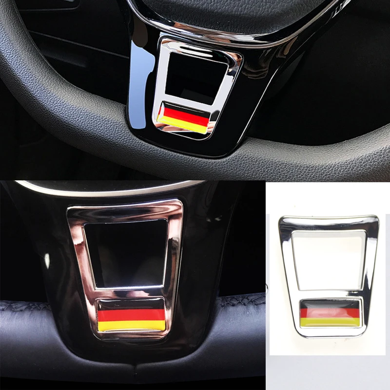 

Chrome Car Steering Wheel Cover Emblem Badge Stickers for VW Rline TIGUAN PASSAT B7 B8 CC JETTA GOLF 7 MK7 GTI POLO Accessories