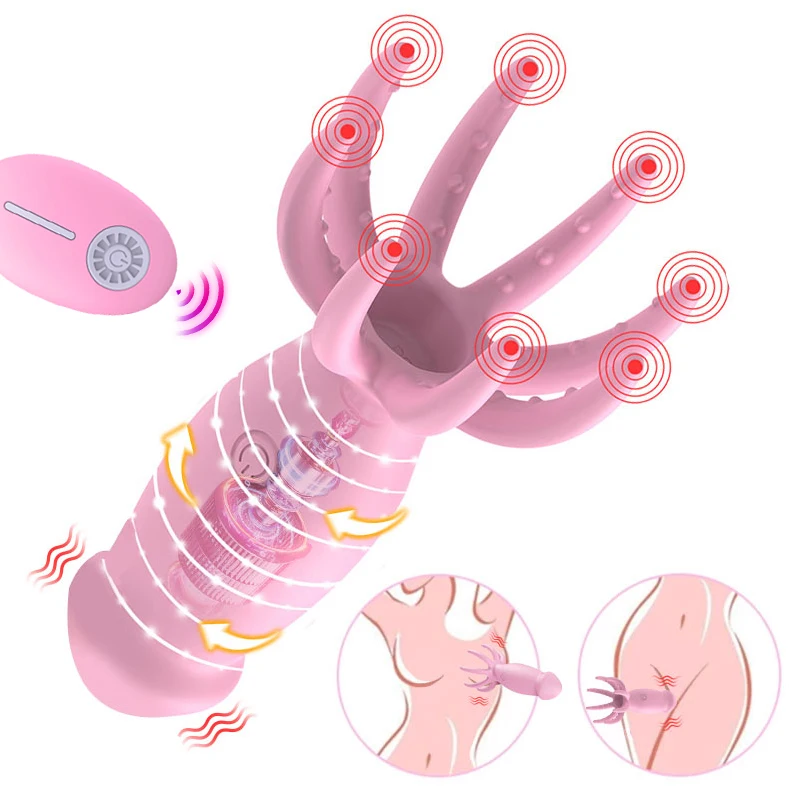 Дилдо-вибратор Осьминог с дистанционным управлением 10 режимов - - Цена: 1007.44