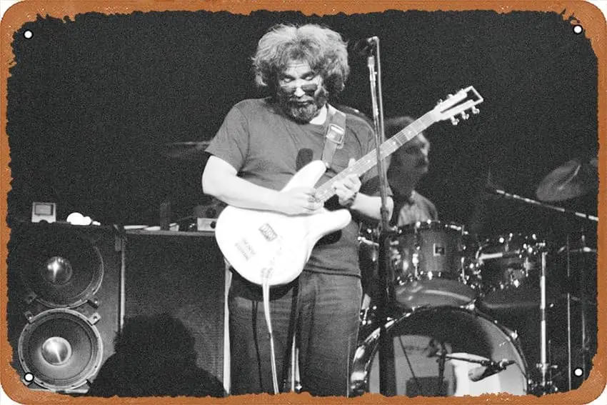 1977 Атланта Джерри Гарсия черно-белая жестяная вывеска в стиле ретро прочный