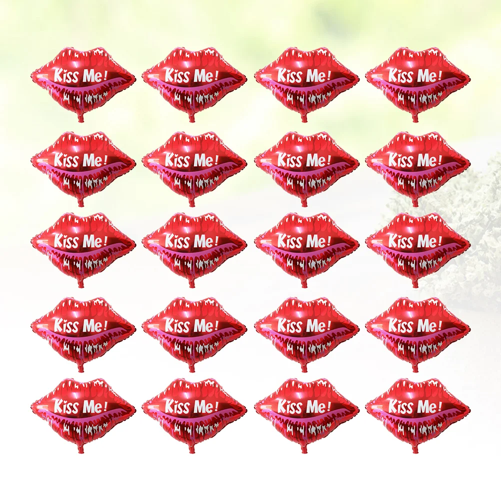 

20pcs Lip Shape Balloons KISS ME Printing Photo Props Party Balloons for Party