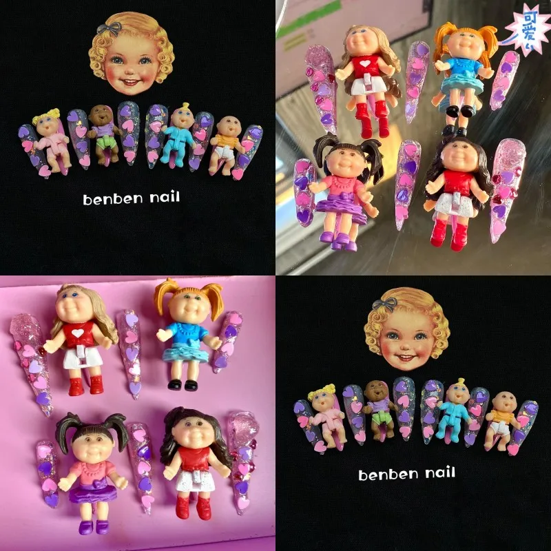 

Ins Same Style Rotten Egg Doll Custom Handmade Y2K Manicure European and American Style Hot Girl Wearable Reusable Nail Patches