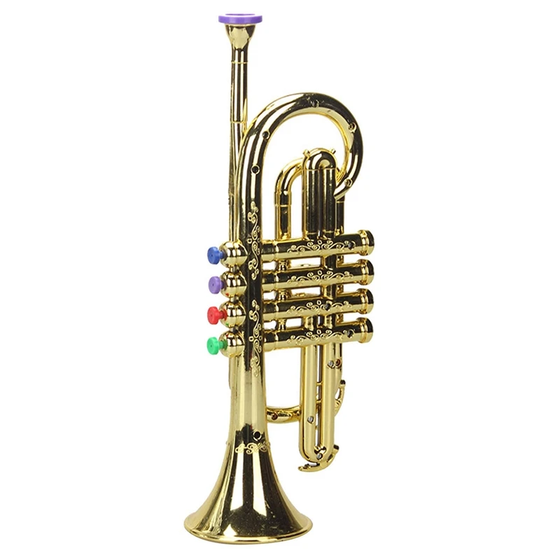 

Trumpet 4 Tones 4 Colored Keys Simulation Play Mini Musical Wind Instruments For Children Birthday Party Toy