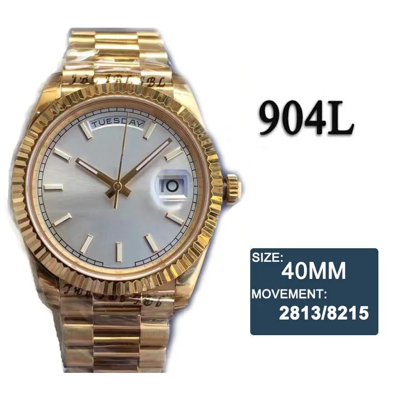 Мужские автоматические механические часы DateJust 41 мм AAA Реплика черный белый
