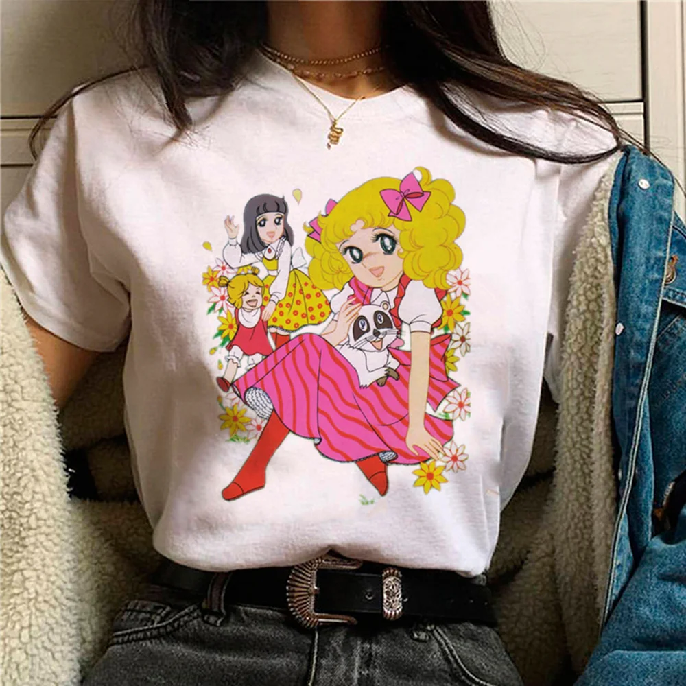 

candy candy t-shirts women funny harajuku streetwear Tee female anime clothes