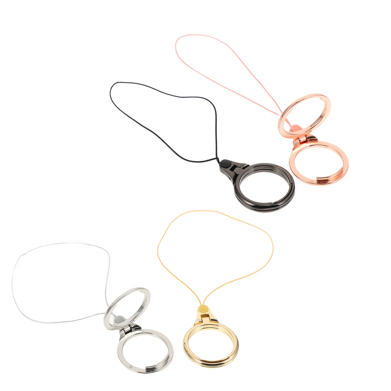 

4 Pcs Mobile Phone Straps Holder Cell Buckle Ring Iiphone Lanyard Zinc Alloy Bracket