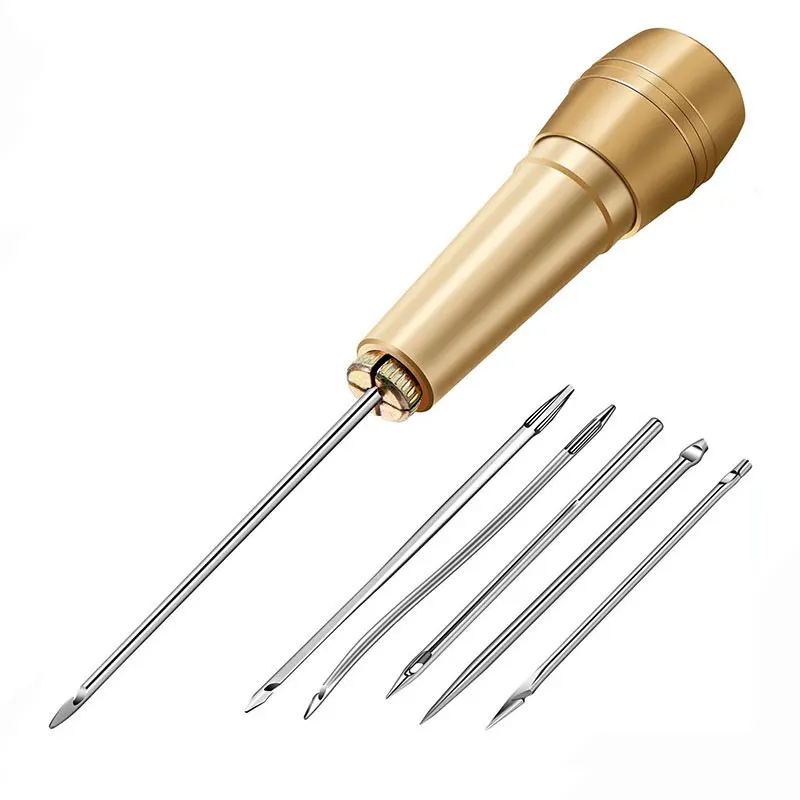 1-4Pcs Canvas Leather Tent Shoes Sewing Awl Taper Leather craft Needle Kit Repairing Tool Sets Hand Stitching