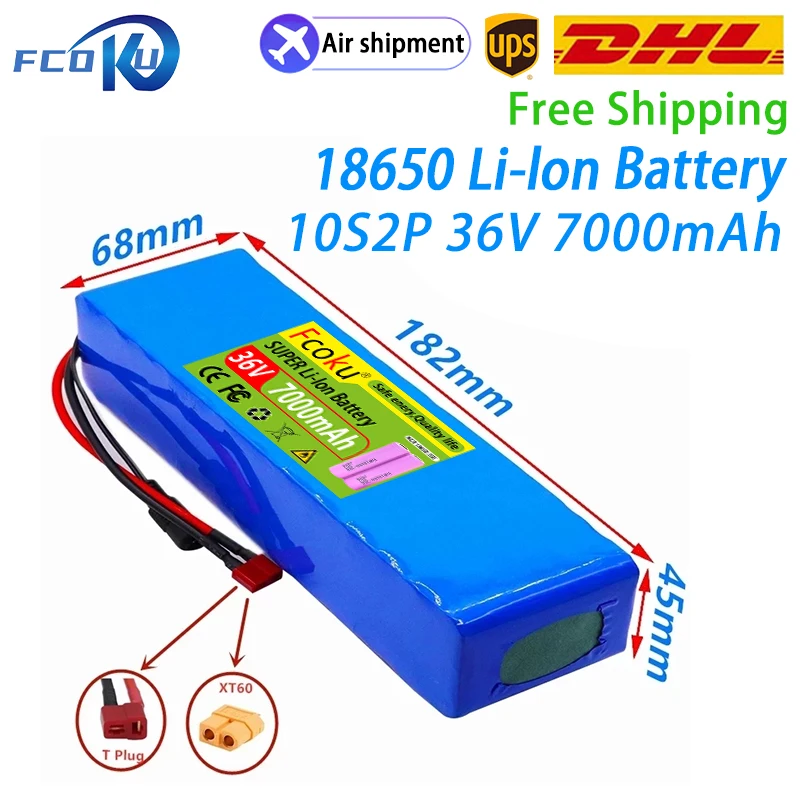 

10S2P 18650 36V 7Ah Lithium Ion Battery Pack,For High Power and Capacity Electric Motorcycle Scooter E-bike 36V Li-Ion Battery