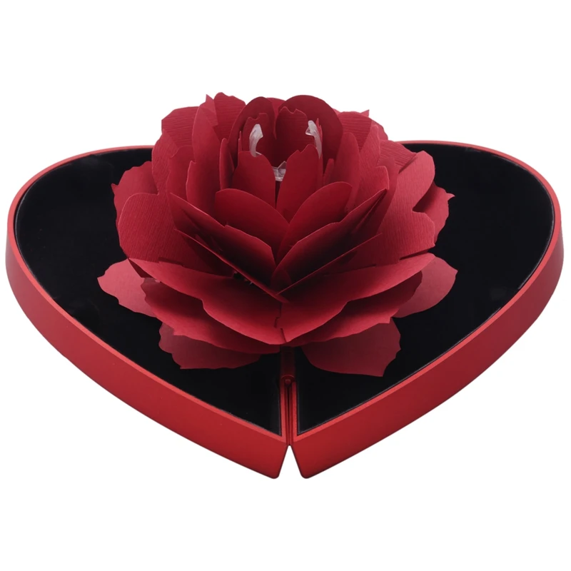 

Rose Flower Rotating Ring Box, Proposal Box, Rose Wedding Engagement Ring Box, Jewelry Storage Box, Valentine's Best Female Gift