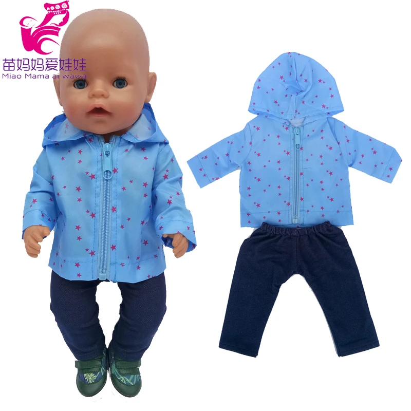 

18 дюймов, Кукольное пальто для девочек, комплект со штанами на 43 см, детская кукольная одежда для новорожденных, 38 см, Детская кукольная курт...