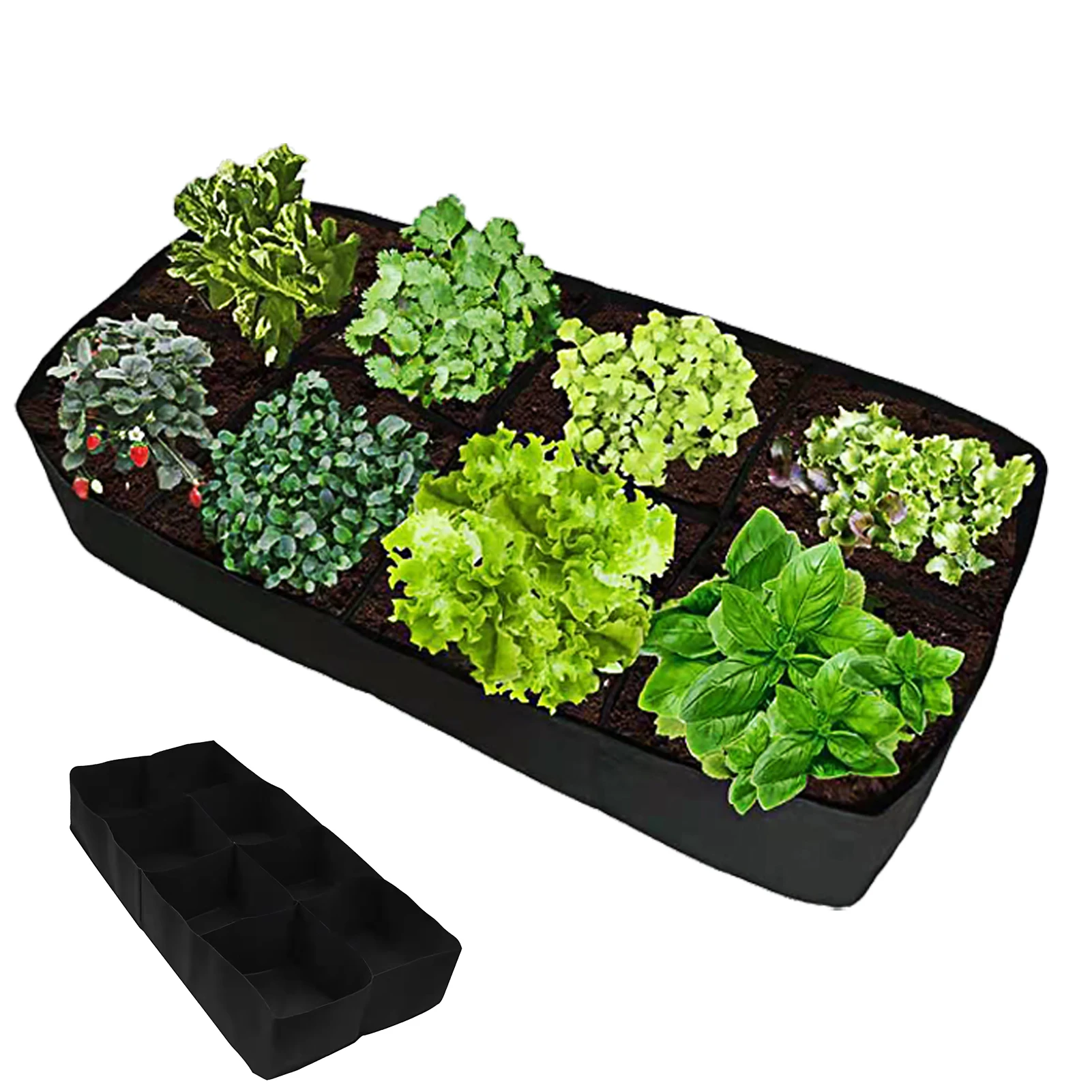 

Balcony Tomato Flower Breathable Drain Plant Grow Bag For Vegetable Potato Outdoor Indoor Reusable 8 Grids Felt Garden