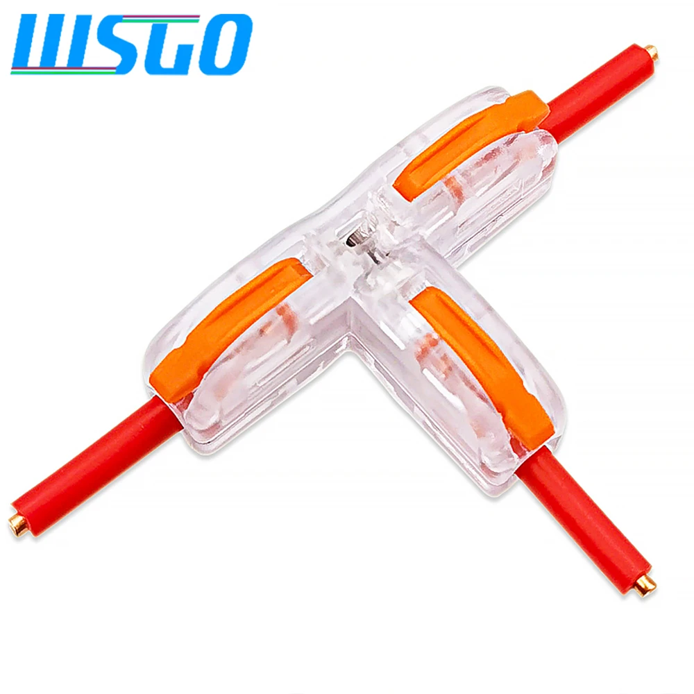 

New Universal T-Type Wire Connector Quick Distribution Terminal Transparent Copper Clip Home Main Power Distributor