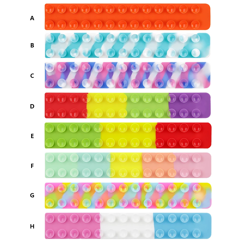 

Silicone Suction Cup Toy Portable Flexible Stress Relief Hand Toys Gifts Party Favors Preschool Educational Rainbow